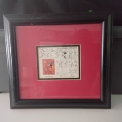  Framed Disney Sorcerer's Apprentice Animation Art with Mongolian Stamp $45