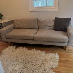 Grey West Elm Couch Sofa