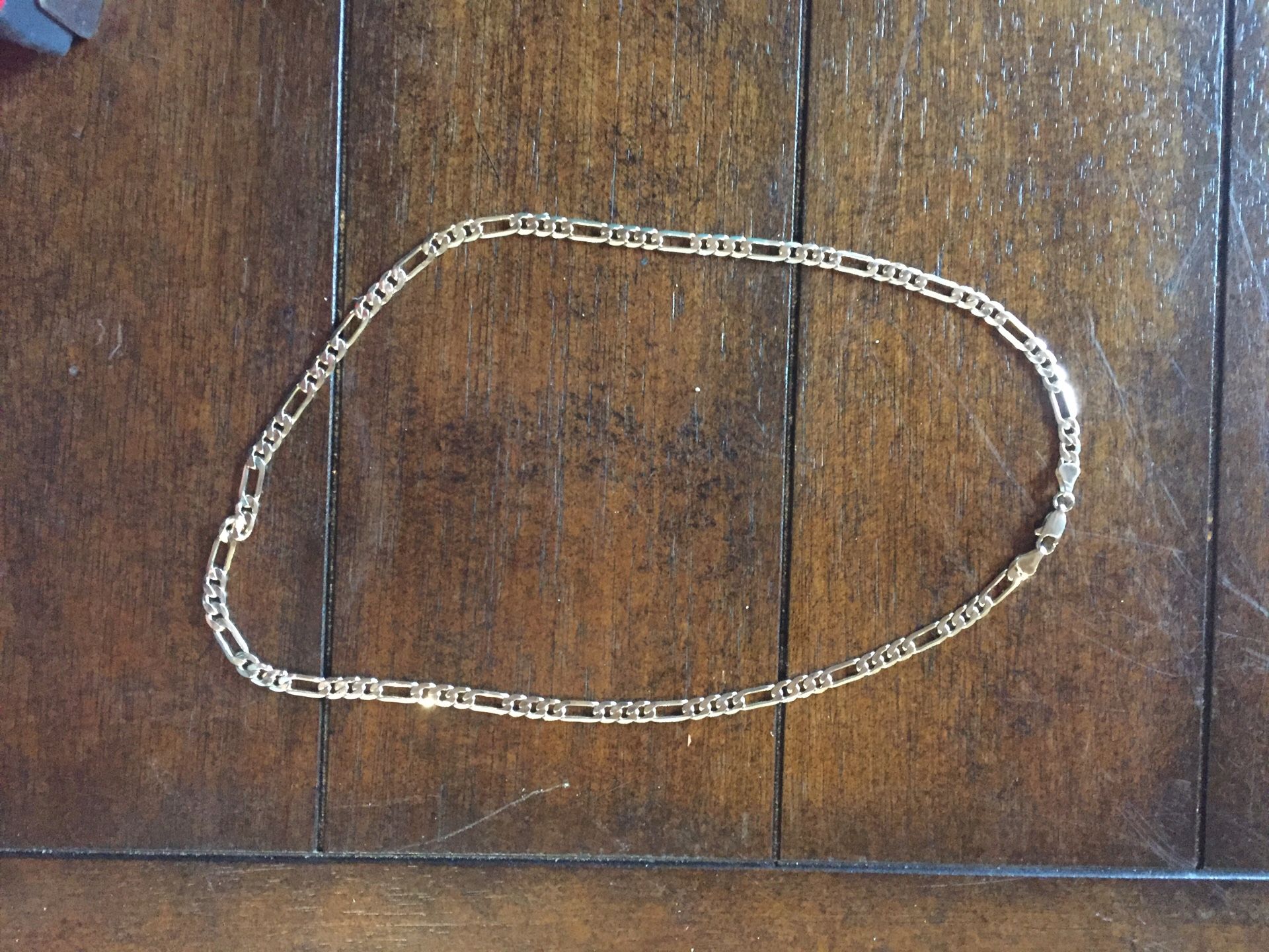 14 KT karate gold plated Italy CHAIN 20 inch recently cleaned WHITE GOLD