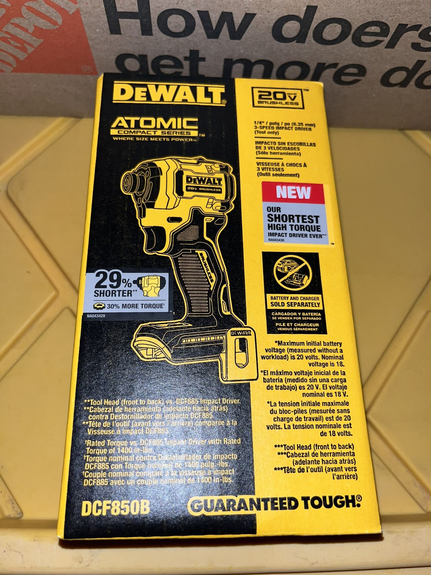 DEWALT 20VMAX 1/4” IMPACT DRILL BRUSHLESS TOOL ONLY NEW $115