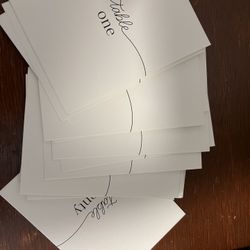 Table Number Cards, Wedding Table Cards