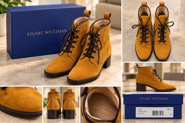 Tan Suede Lace-Up Ankle Boots