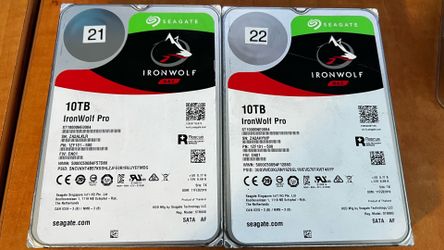 2 of Seagate IronWolf Pro 10TB