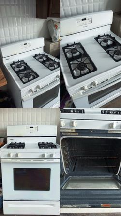 Amana White Gas Range Stove
