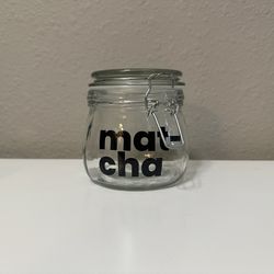 Aesthetic Small Matcha clipped jar