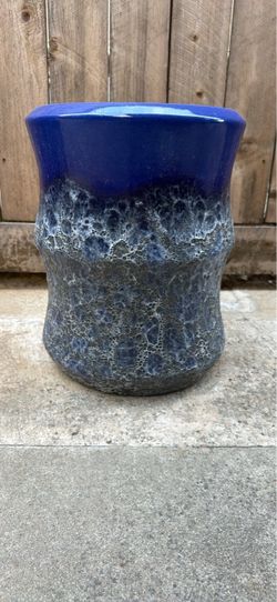 Blue Glazed Ceramic Pottery Vase