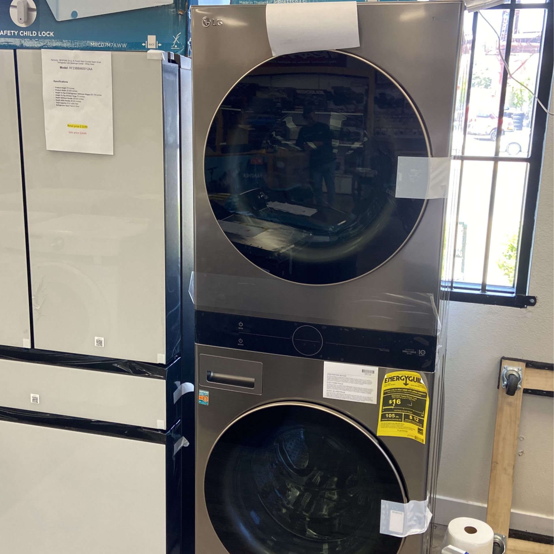 LG Single Unit Front Load Washer Tower And Dryer 