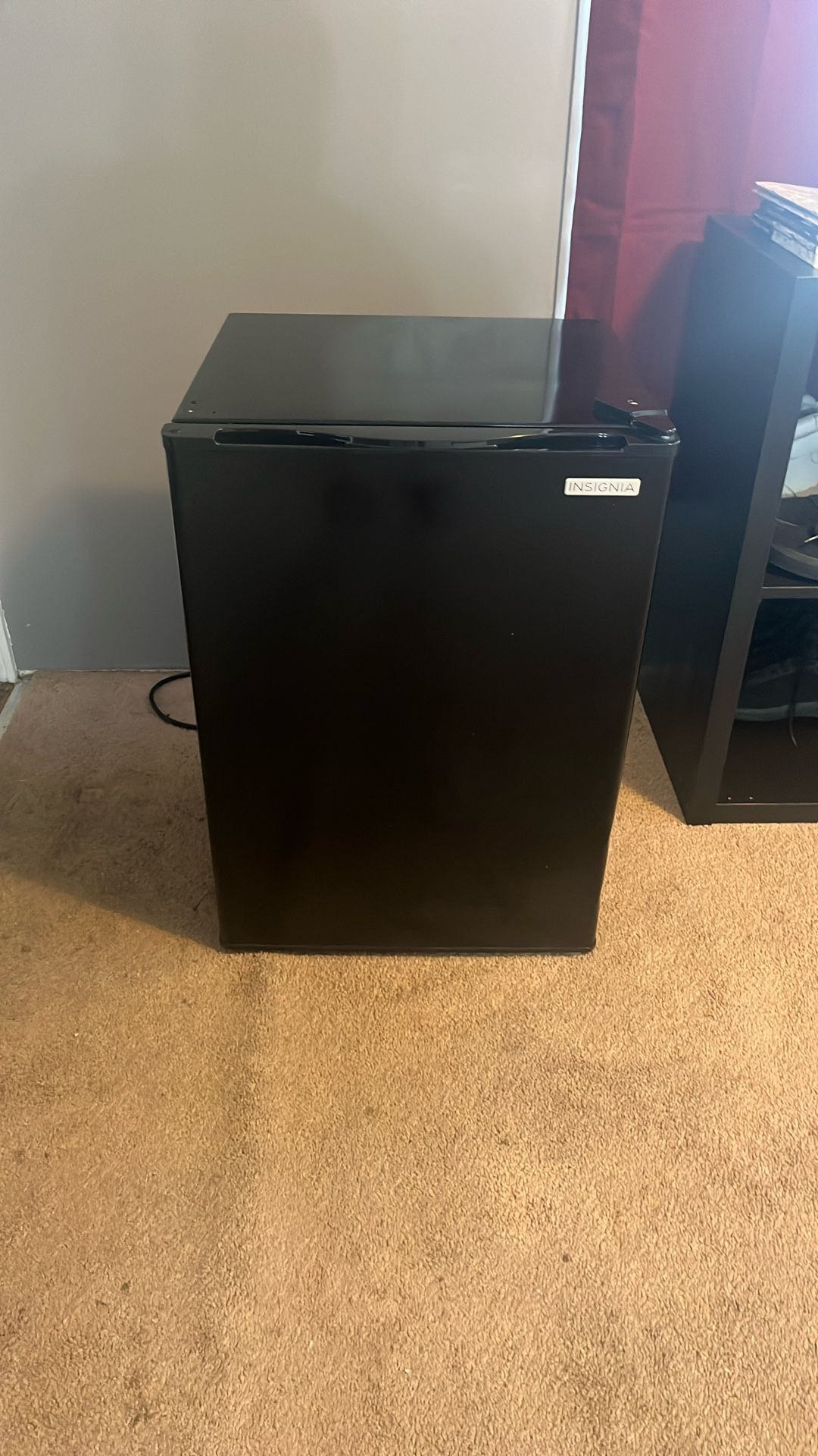 Black Insignia Mini Fridge With Freezer