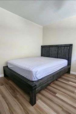 Macys Gray Wood Platform Bed Frame with Storage Drawers