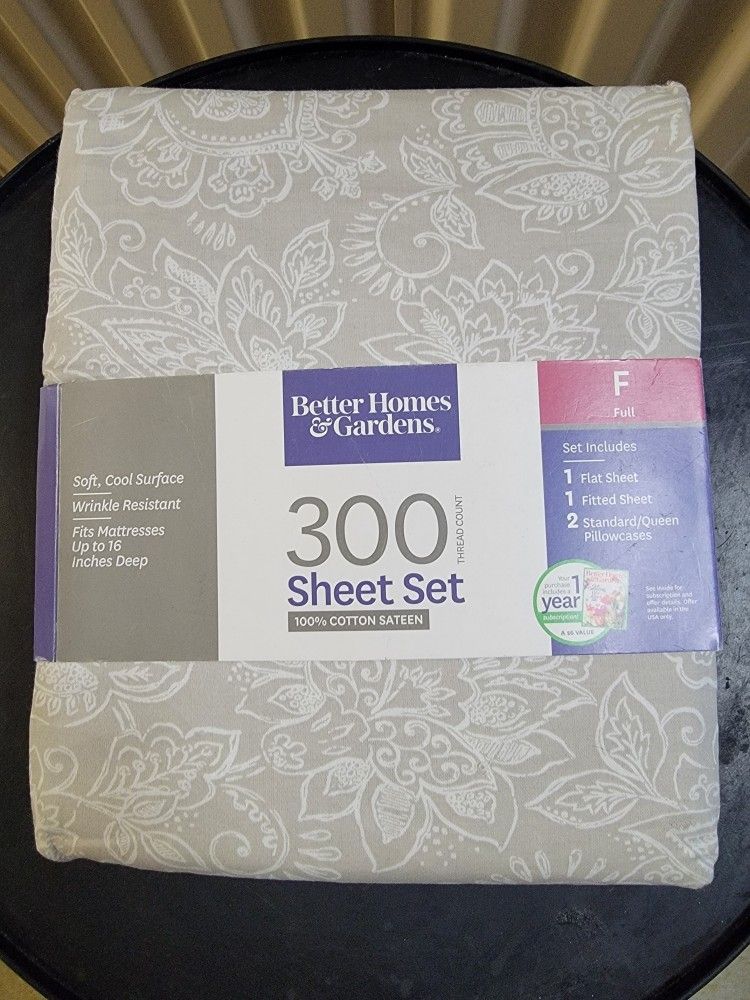 Better Homes And Gardens Full Size Sheet Set Gray
