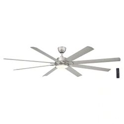 Home Decorators Collection Glenmeadow 84 in. LED Brushed Nickel Ceiling Fan with Remote Control NEW