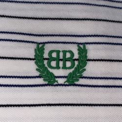 Balenciaga White & Green Classic Striped Polo Size L/XL