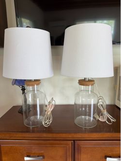 Glass lamps with cork top