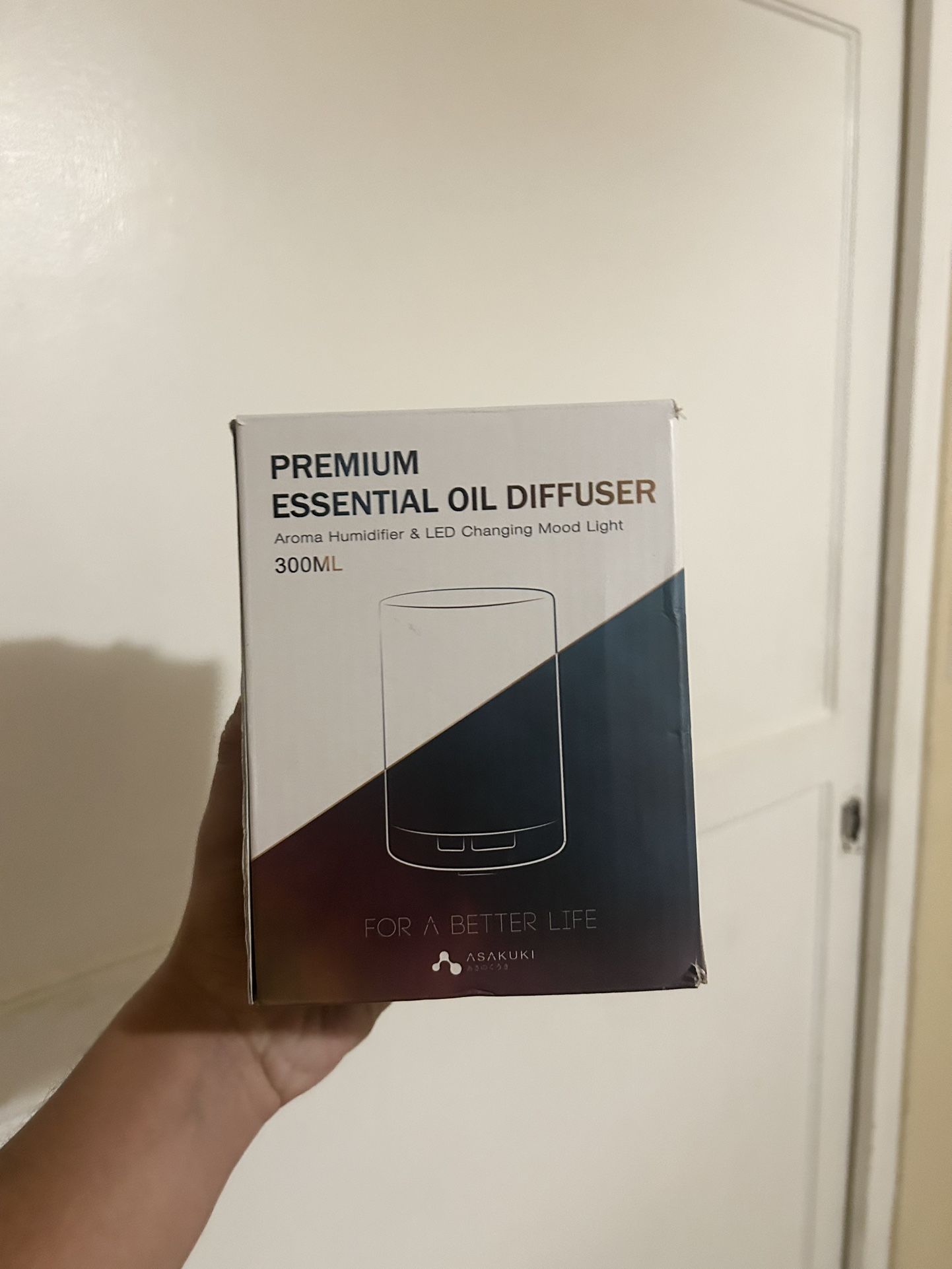 ASAKUKI Essential Oil Diffuser – 300ML Aroma Humidifier with LED Light
