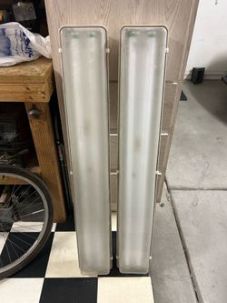 Fluorescent Light Fixtures x 2: 48” damp