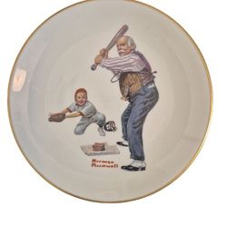 Norman Rockwell “Batter-Up” Saturday Evening Post Classics Collector Plate – Gorham/Danbury Mint 1981