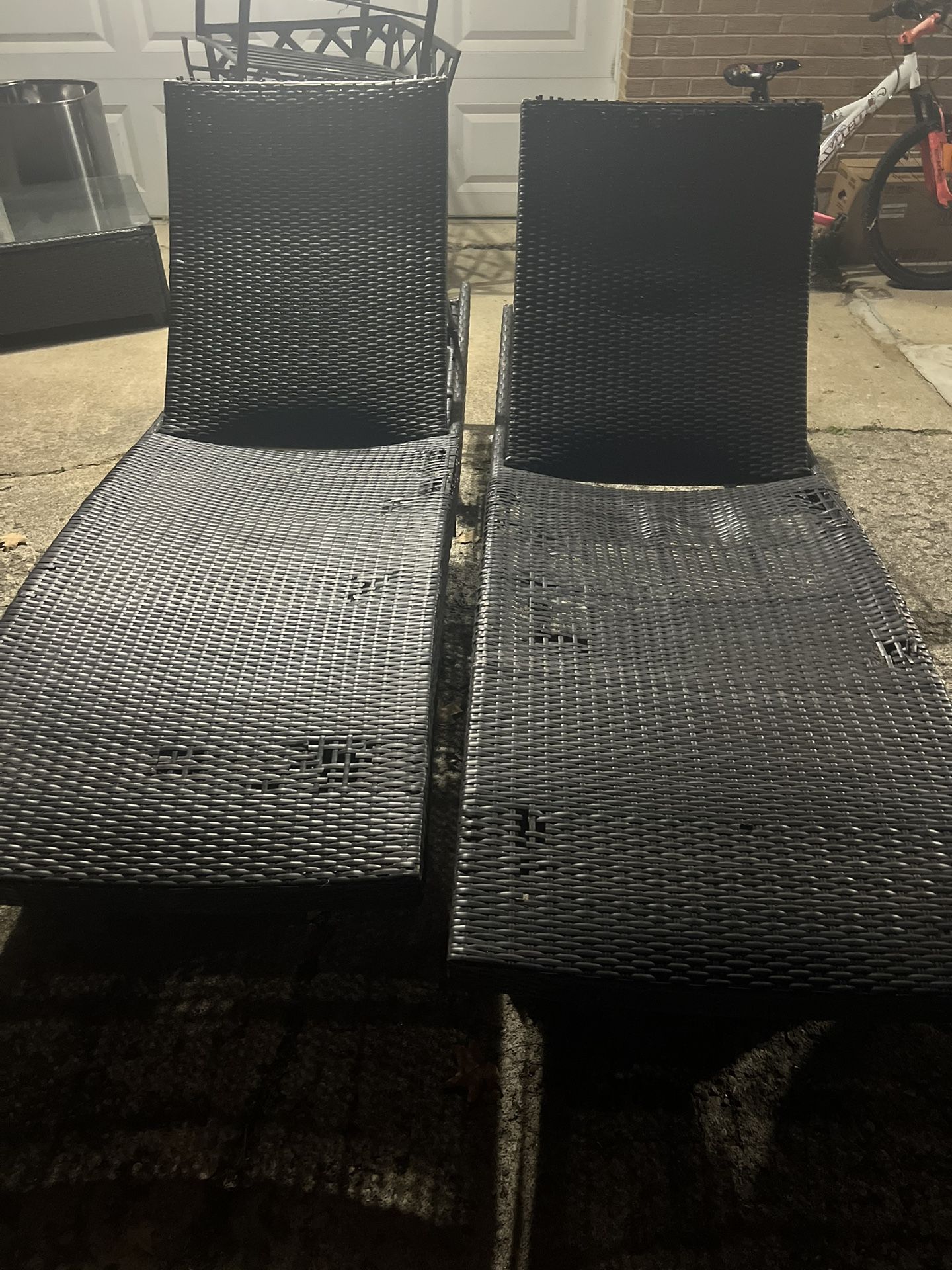2 Wicker Lounge chairs Damaged But Still Useable