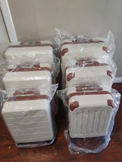 New 3 pieces Hard Shell Luggage Set Cream and Brown