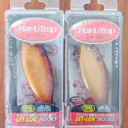 2 Packs Bill Lewis Lures Rat-L-Trap Fishing Lures - Size: 1/2 oz - Color: Punkinseed - RT-114 - NOS - Discontinued
