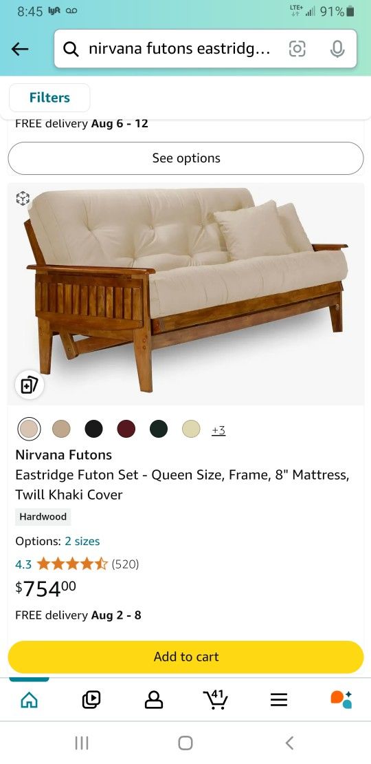 Nirvana Queen Size Futon