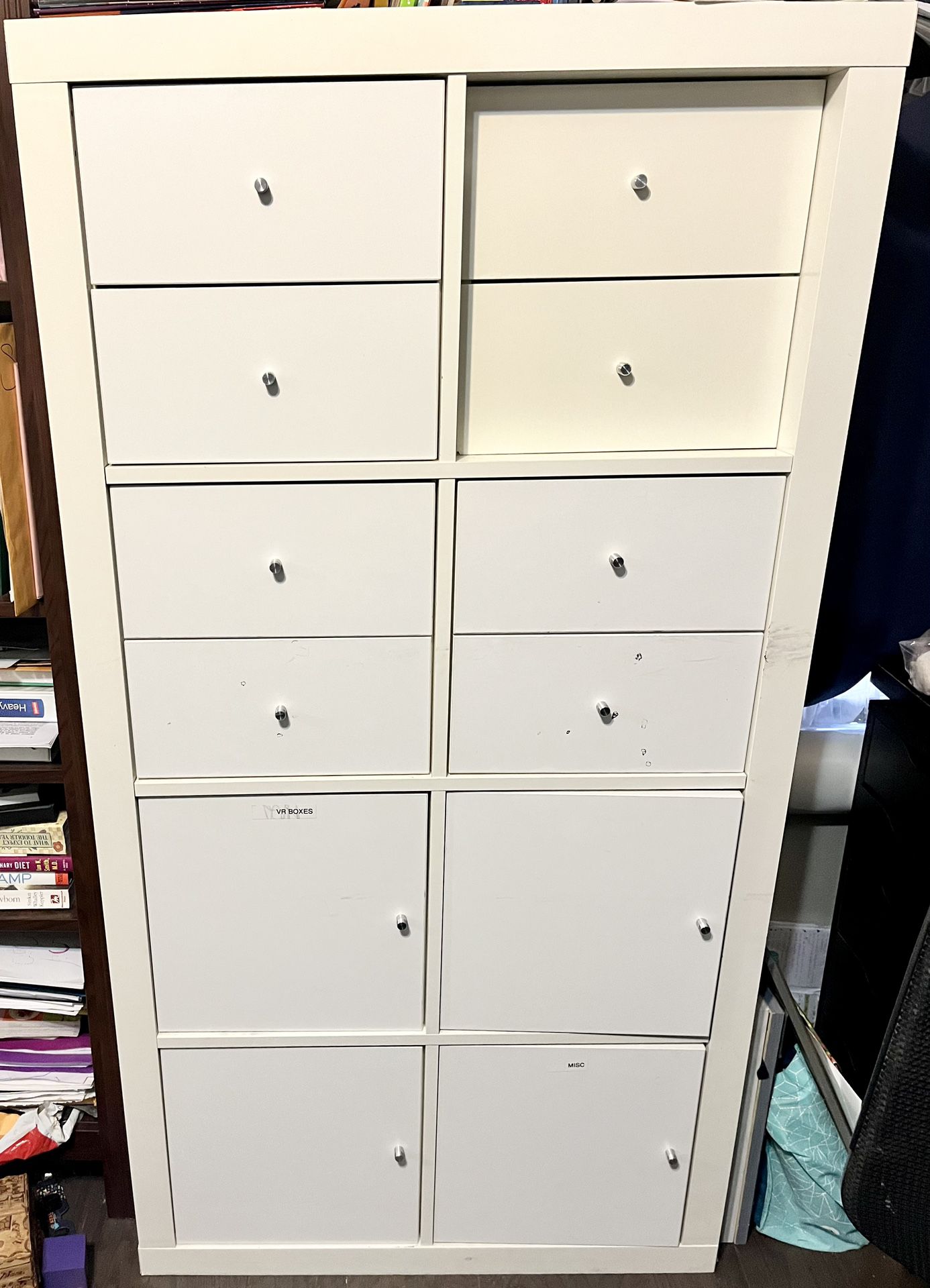 White Storage Bookcase Bookshelf Storage Organizer Dresser With Drawers And Cubby 
