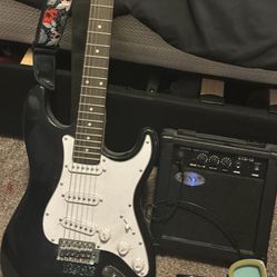 Zeny Guitar With Amp, Strap, Pics And Cover