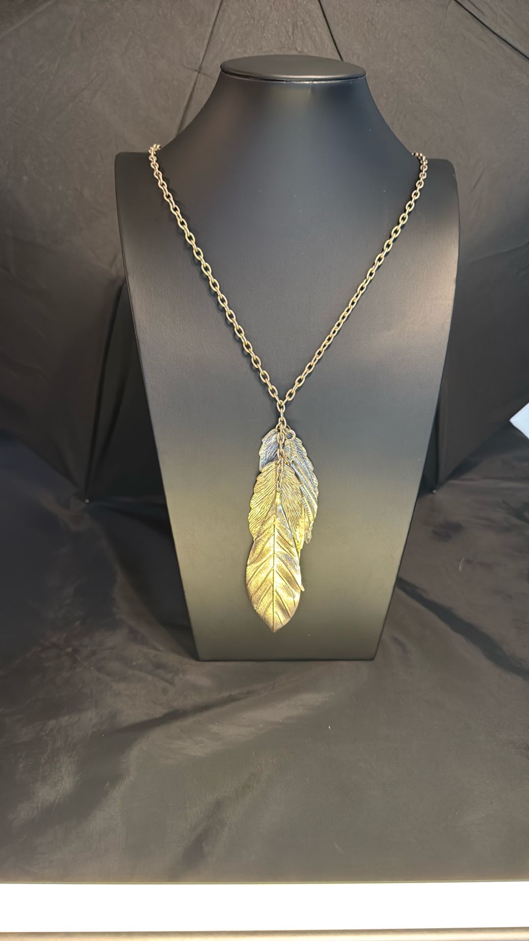 Vintage Necklace With Leaves Metal