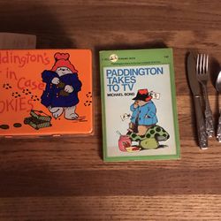 Vintage Paddington Book & Silverware Set &Cookie Case