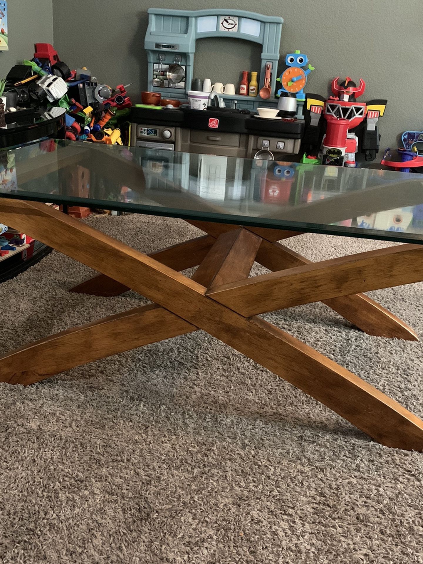 Glass Coffee Table & 2 Matching End Tables