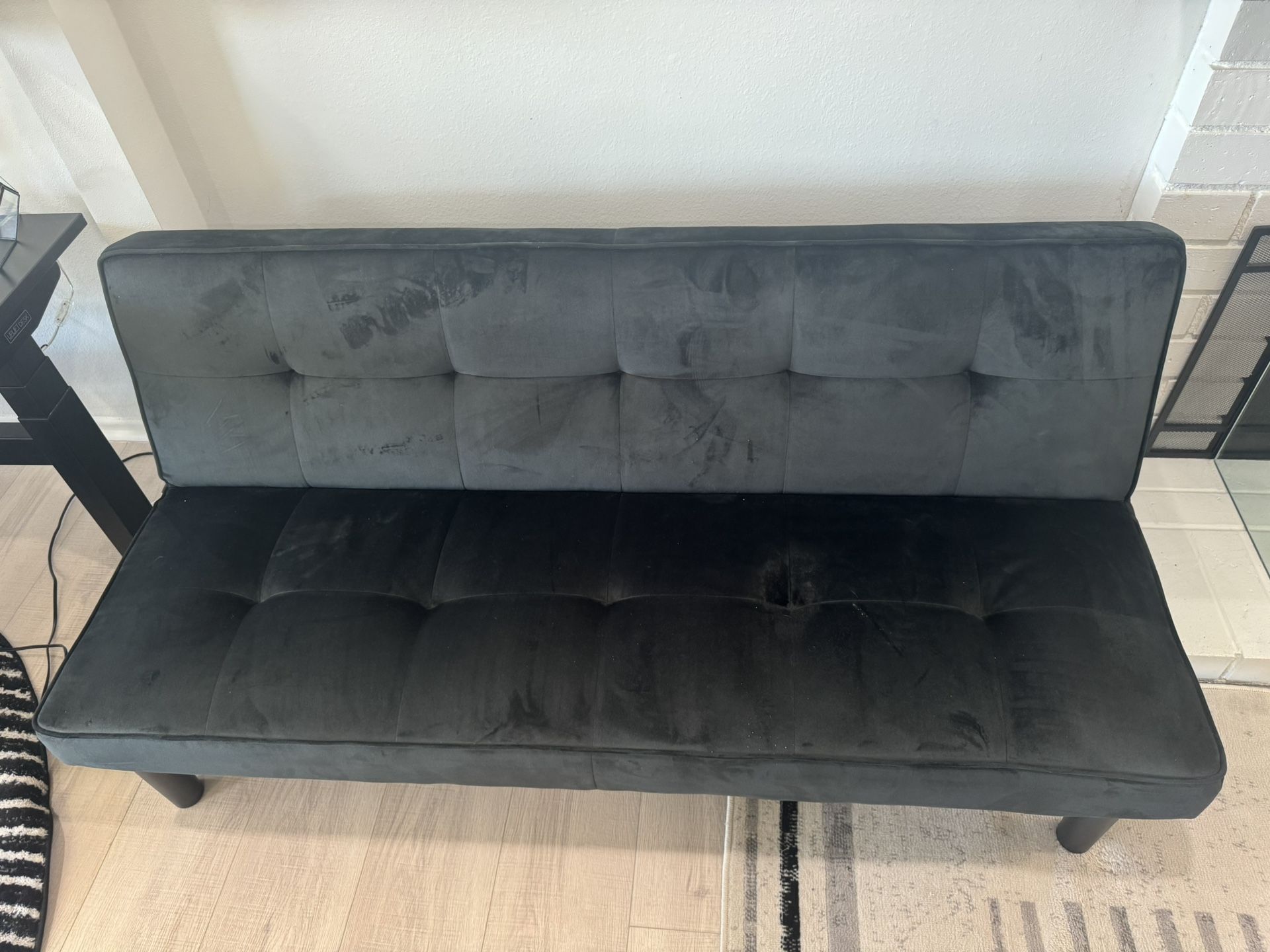 Kameron Twin 69" Wide Velvet Tufted Back Convertible Sofa futon by Mercury Row