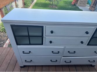 63” White Farmhouse Dresser