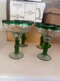Cactus Stem Margarita Glasses Set of 4
