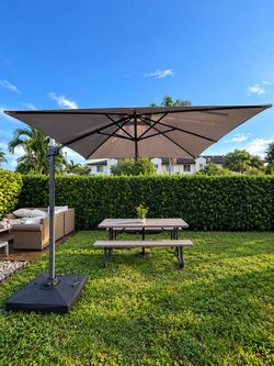 Akoya Outdoor Essentials Cantilever Patio Umbrella with Base