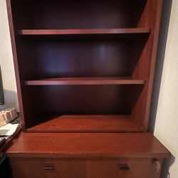 Cherrywood File Cabinet & Hutch