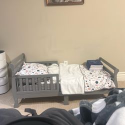Cute Grey Toddler Bed