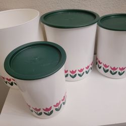 Vintage Tupperware Canisters Or Cute Flower Pots Planters Idea