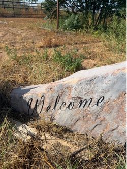 Welcome etched stone