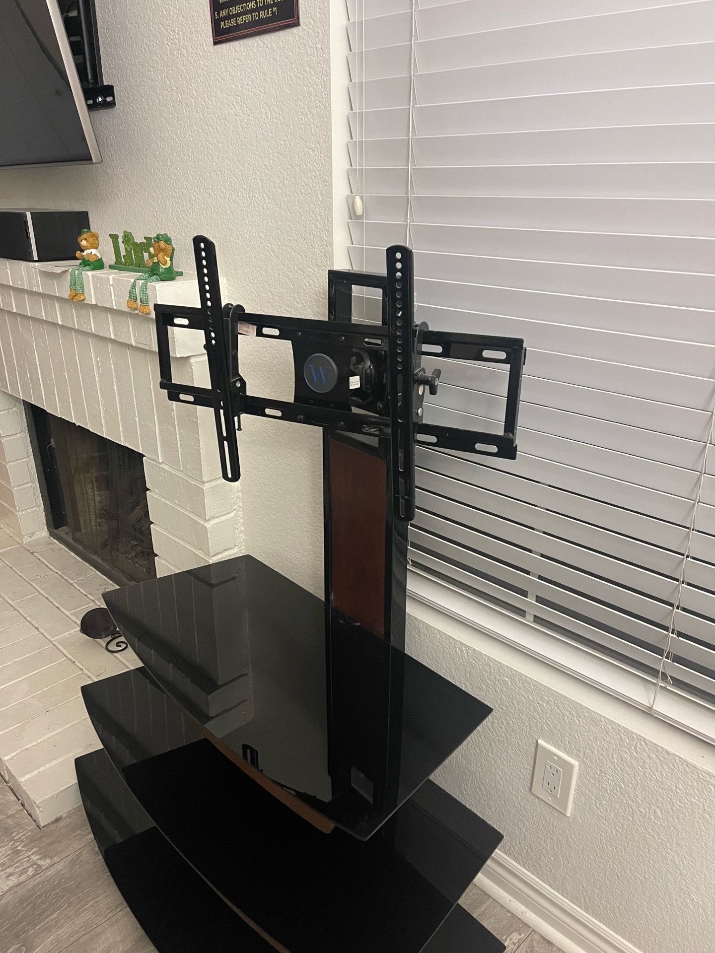 $100.00 OBO. Whalen Furniture TV Stand 3 black glass shelves.