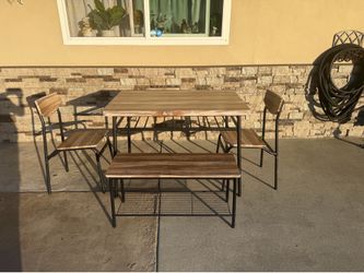 Table 2 chairs 1 bench