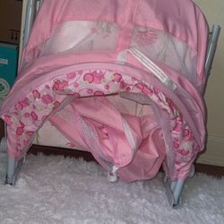 Pink Bassinet With Cover (extra Stuff For Free)