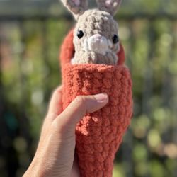 Bunny 🐰 In Carrot 🥕 Handmade 🧶 Crochet 🧶 Plushie 