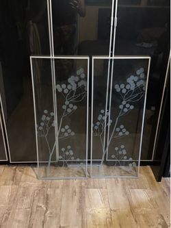 2x Ikea Billy Morliden Etched Glass Doors