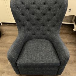 Blue rocking chair with swivel