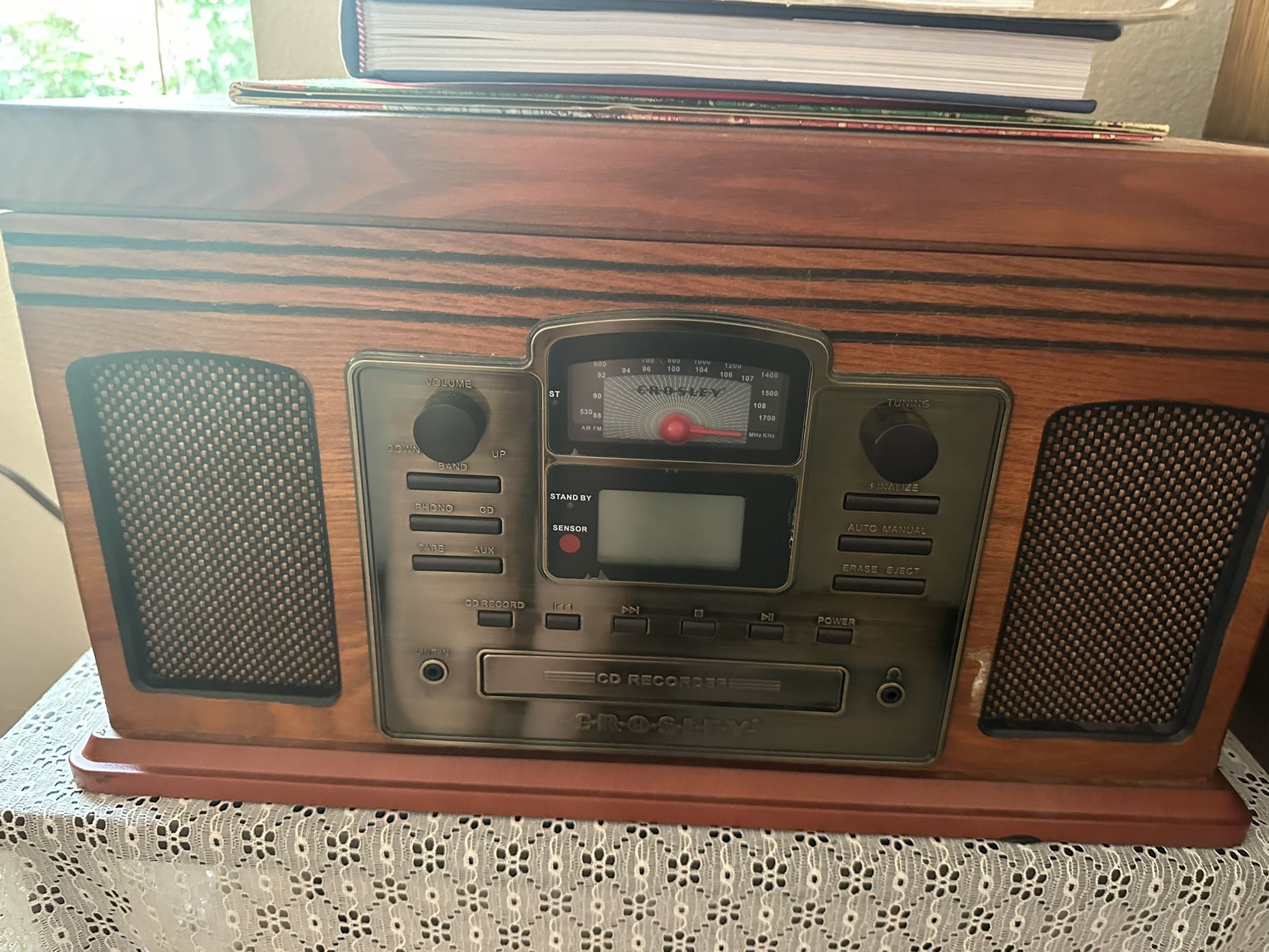 Crosley Avgo Conductor 5-n-1 Turntable Entertainment Center Brown