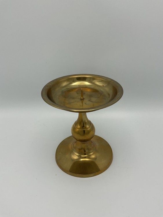 RIH Brass Pillar Candle Holder 5in