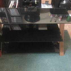 Black Glass Tv Stand