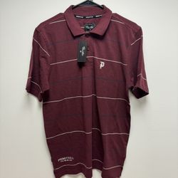 Primitive skateboarding polo Maroon pin stripes