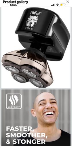 Skull Shaver Pitbull Gold PRO GX5 — Head & Face Shaver for Bald Men | Cordless Wet/Dry Rotary Razor