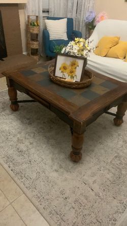 Rustic solid wood coffee table