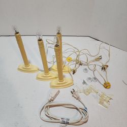 Vintage Pair of 4 Light Candolier Drip Candle Electric Candelabra Christmas